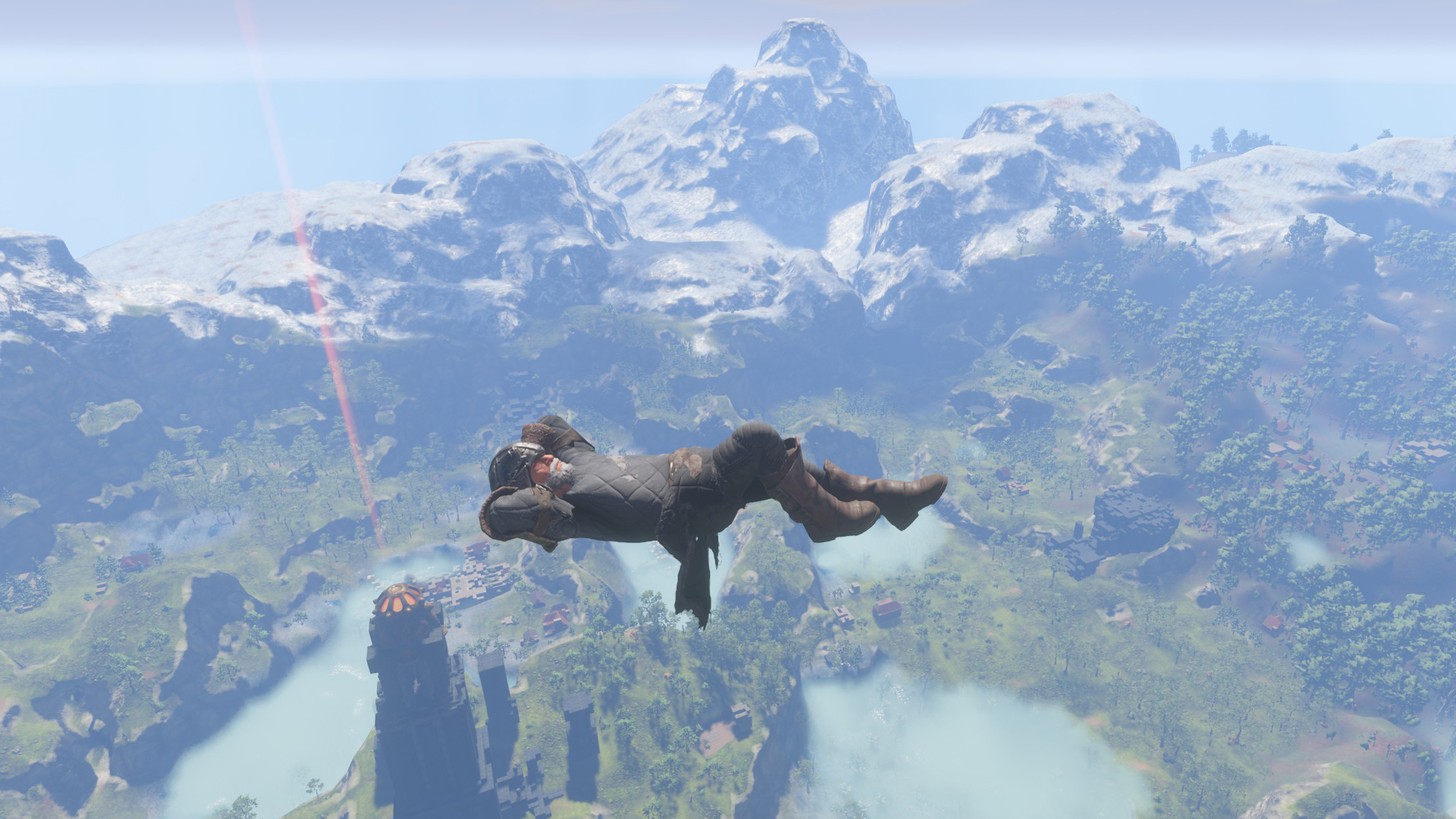 Enshrouded player discovers the best way to fly isn’t using a glider, it’s using a bed