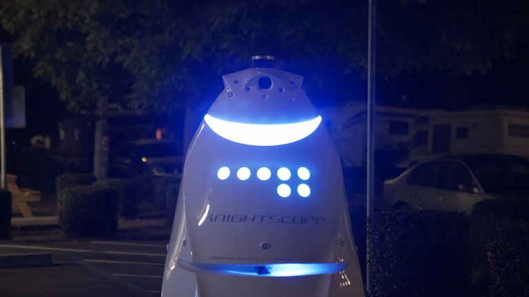 A security robot has been hired to monitor a Texas airport’s doors and looks more than a little miffed about the whole ordeal