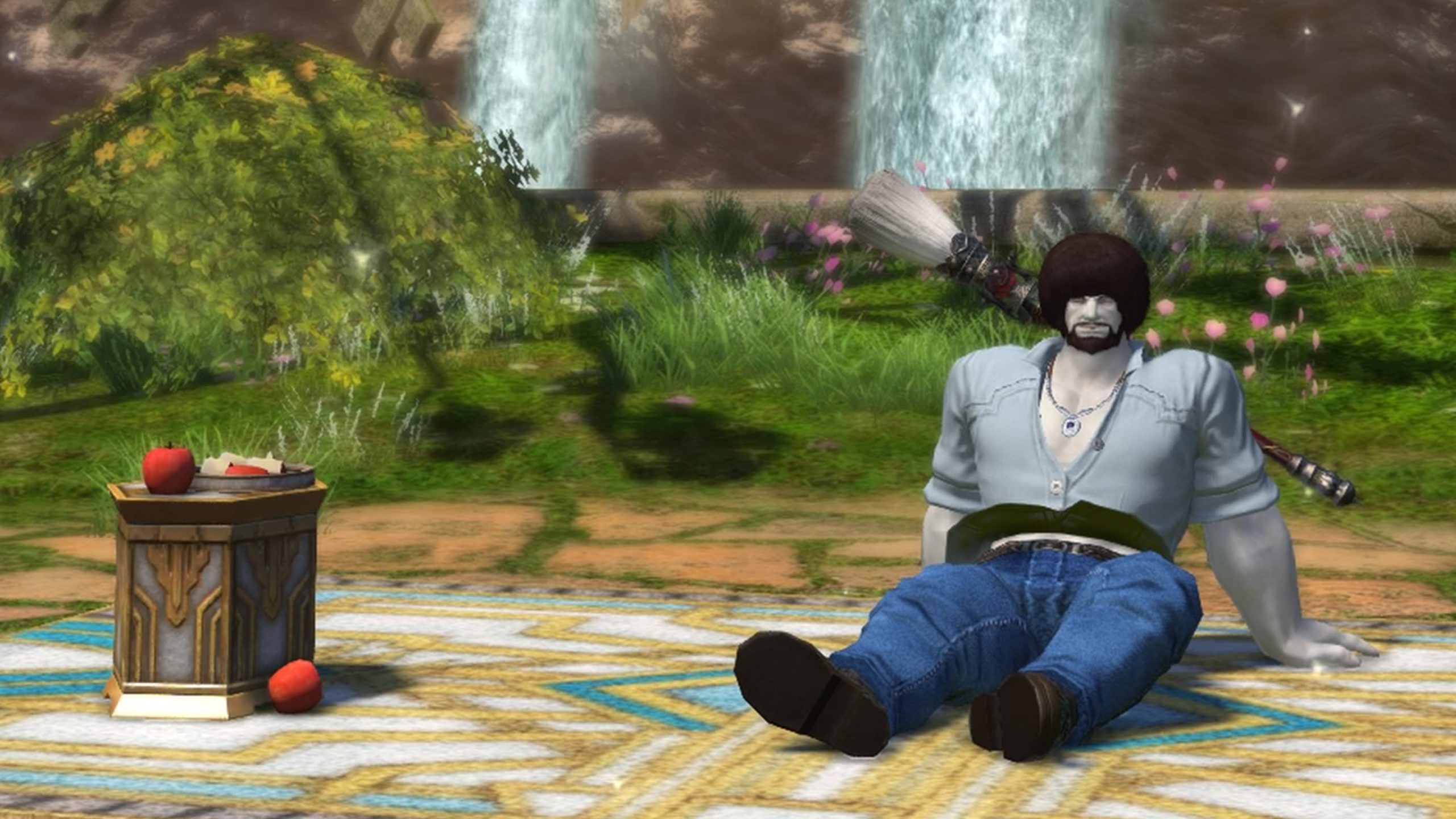 Final Fantasy 14’s newest class has inspired this buff Bob Ross to spread good vibes and turn the party into happy little clouds