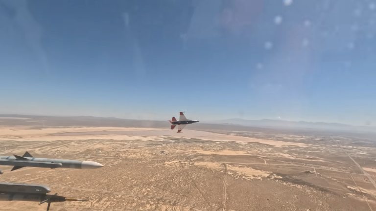 An AI-controlled F16 has performed its first ever dogfight with a human pilot, coming within 2,000 feet of each other at 1,200 miles per hour