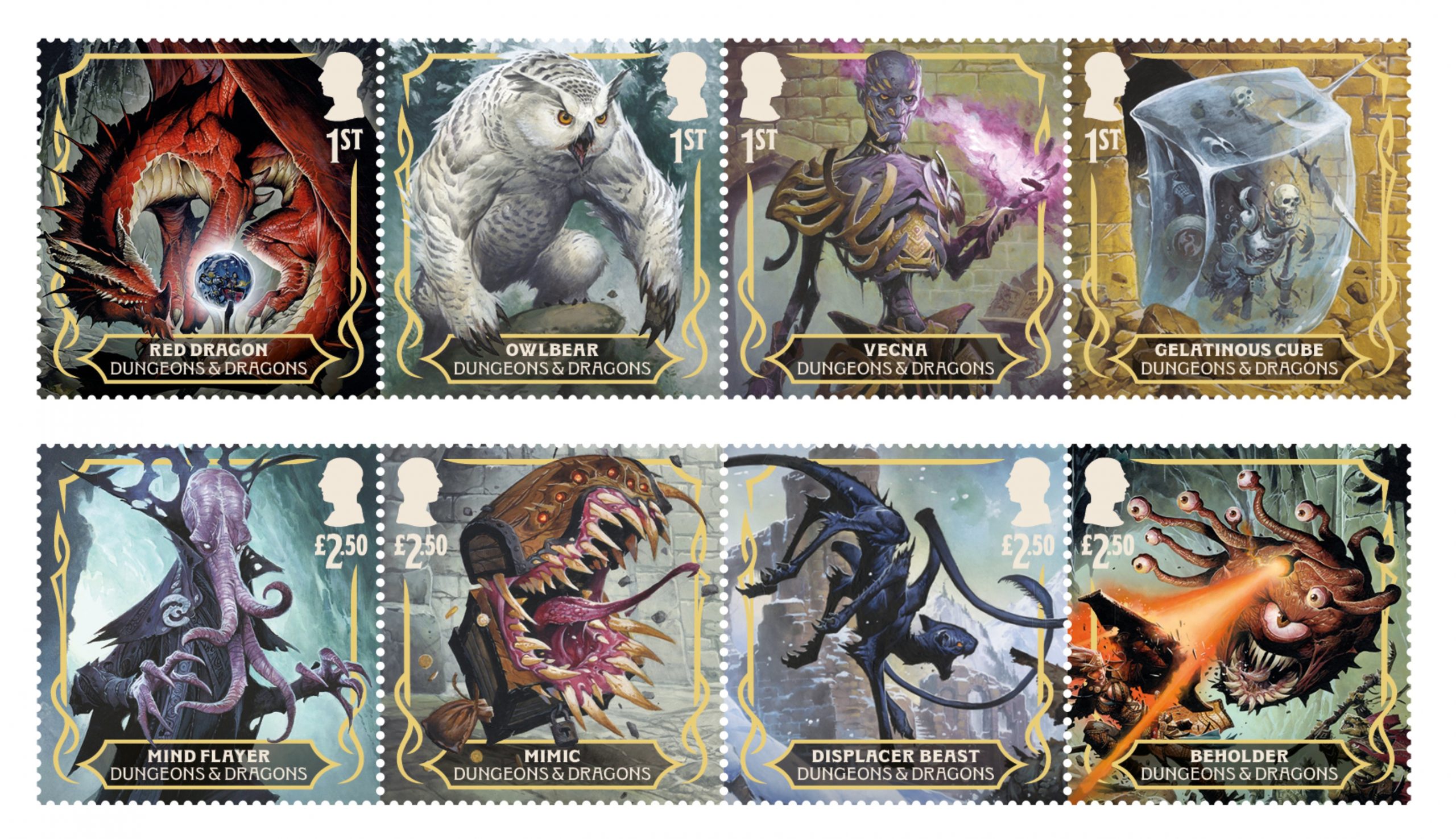 To celebrate 50 years of D&D, Royal Mail is selling monster stamps you can keep in a mimic’s mouth