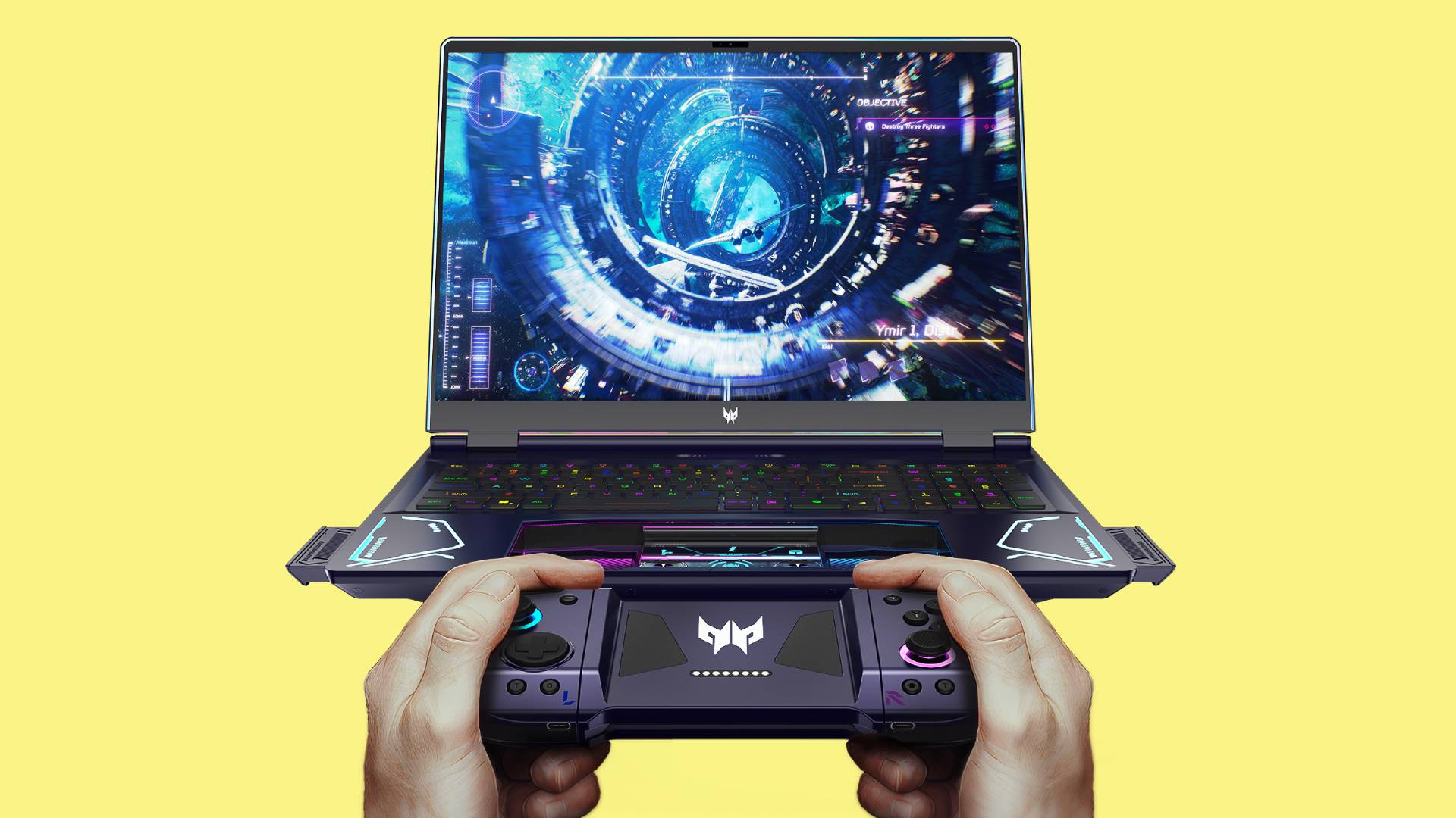 Acer’s new gaming laptop concept has a pop-out gamepad that splits into two like a Switch controller