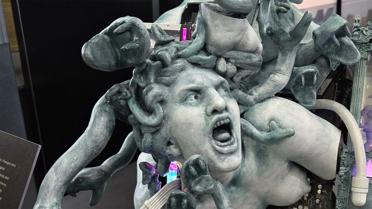 I went to PAX Australia and all I got was a glimpse of this $17,000 gaming PC in the shape of Medusa that’s a commentary on AI’s inability to grasp the importance of mythology stories in human culture