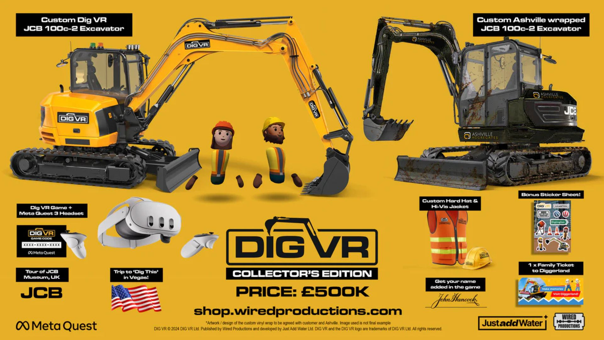 Dig VR announces collector’s edition with two real-life excavators and a trip to America that costs £499,985 more than the game by itself