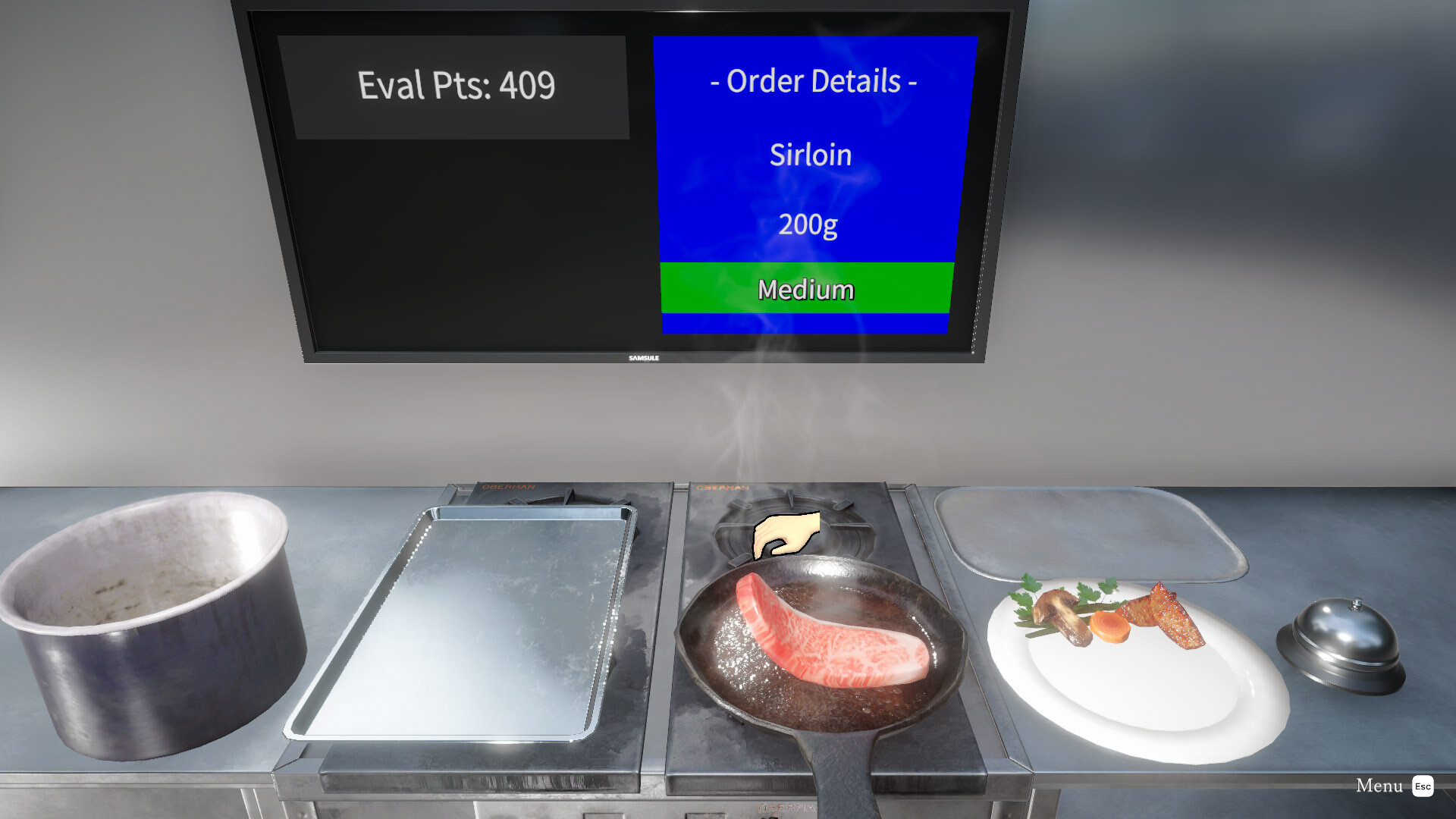 Just Grill the Steak—what else do you want from this micro-scale cooking simulator that made me very hungry?