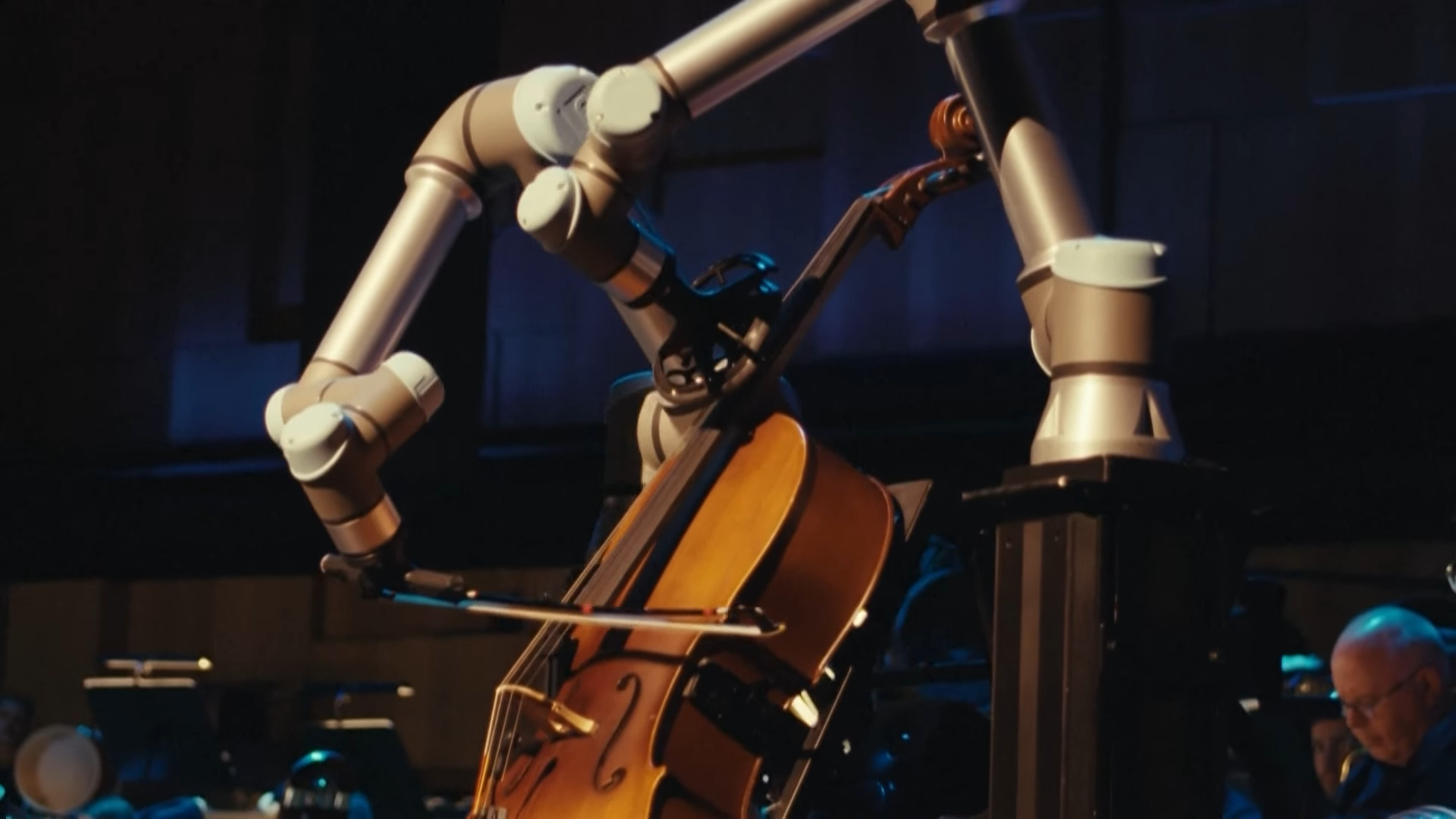 Robots can play the cello with an orchestra now, and that sound you can hear is the point whistling over the top of its creator’s heads