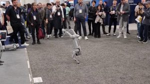 I saw a tiny robot dog do a handstand at CES 2025 and I recorded it for your amusement