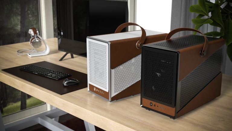 This leather-wrapped PC case is trying to be all executive chic but it looks like Don Draper’s gaming PC