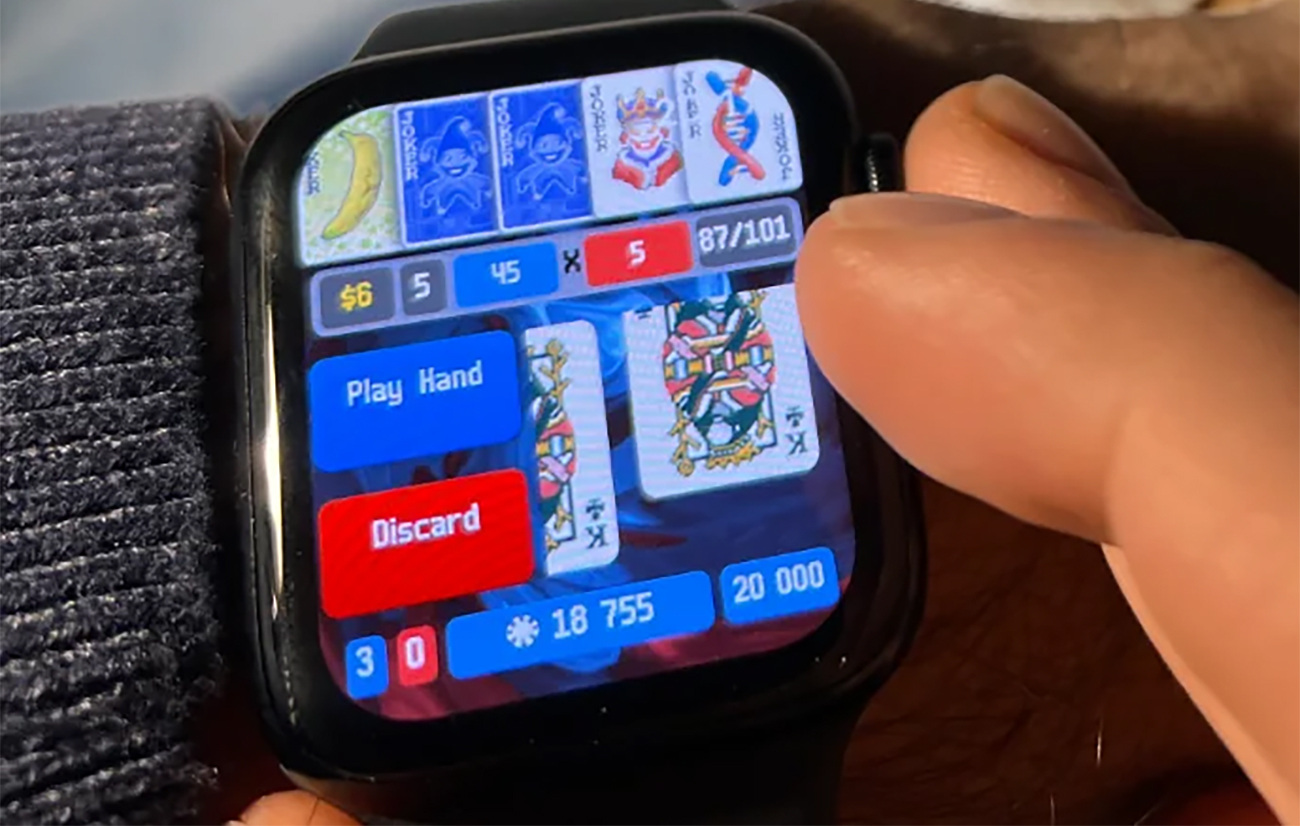 Legendary joker ports Balatro to the 44-millimeter screen of an Apple Watch, calls it ‘Wee Balatro’