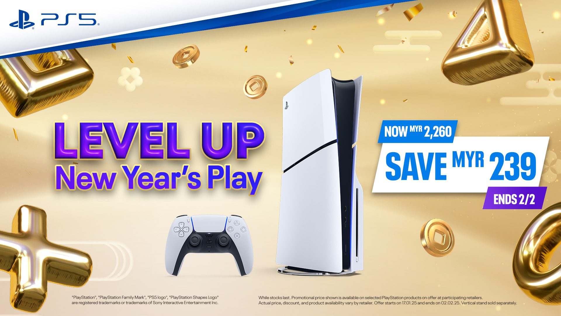 (For Malaysia) Level Up New Year’s Play! Purchase PlayStation 5 and stand a chance to win rewards!