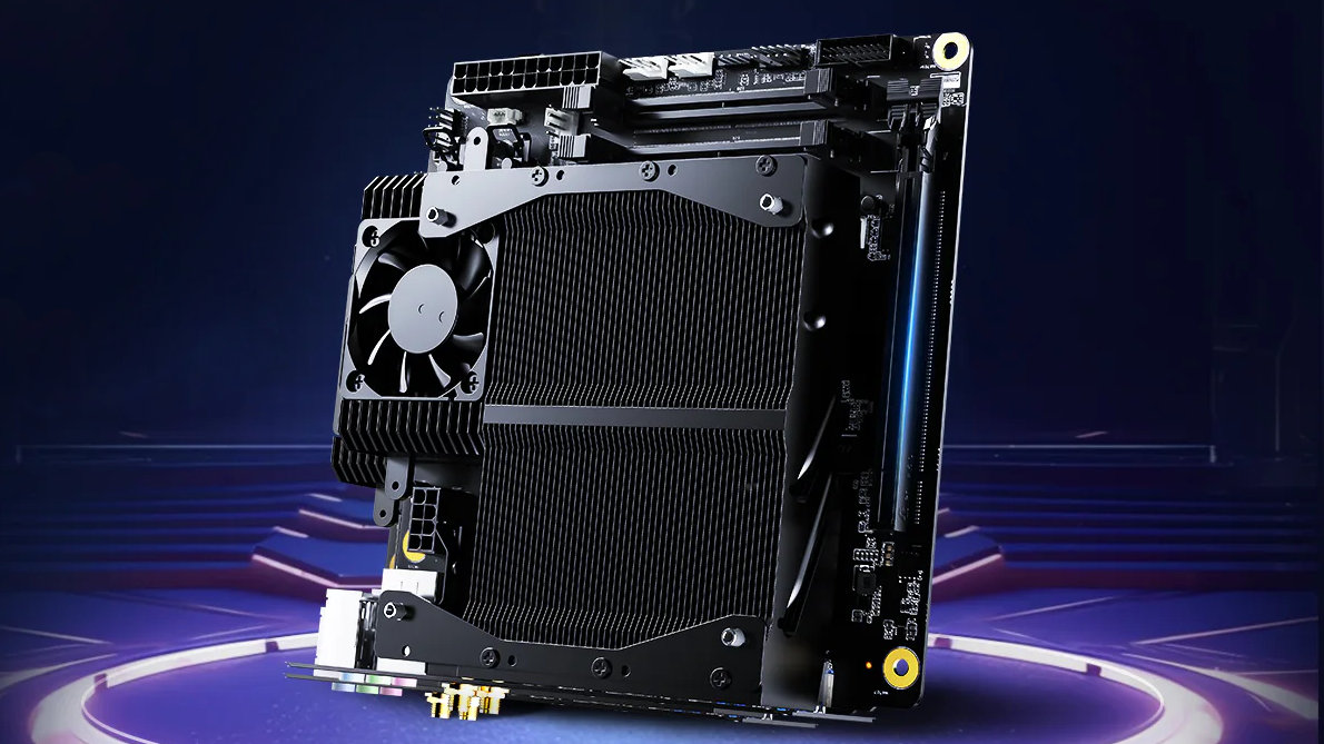 This odd but surprisingly well-priced mini ITX motherboard from Minisforum packs an embedded AMD X3D processor