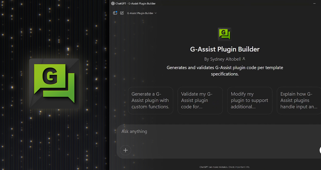 Project G-Assist Plug-In Builder Lets Anyone Customize AI on GeForce RTX AI PCs