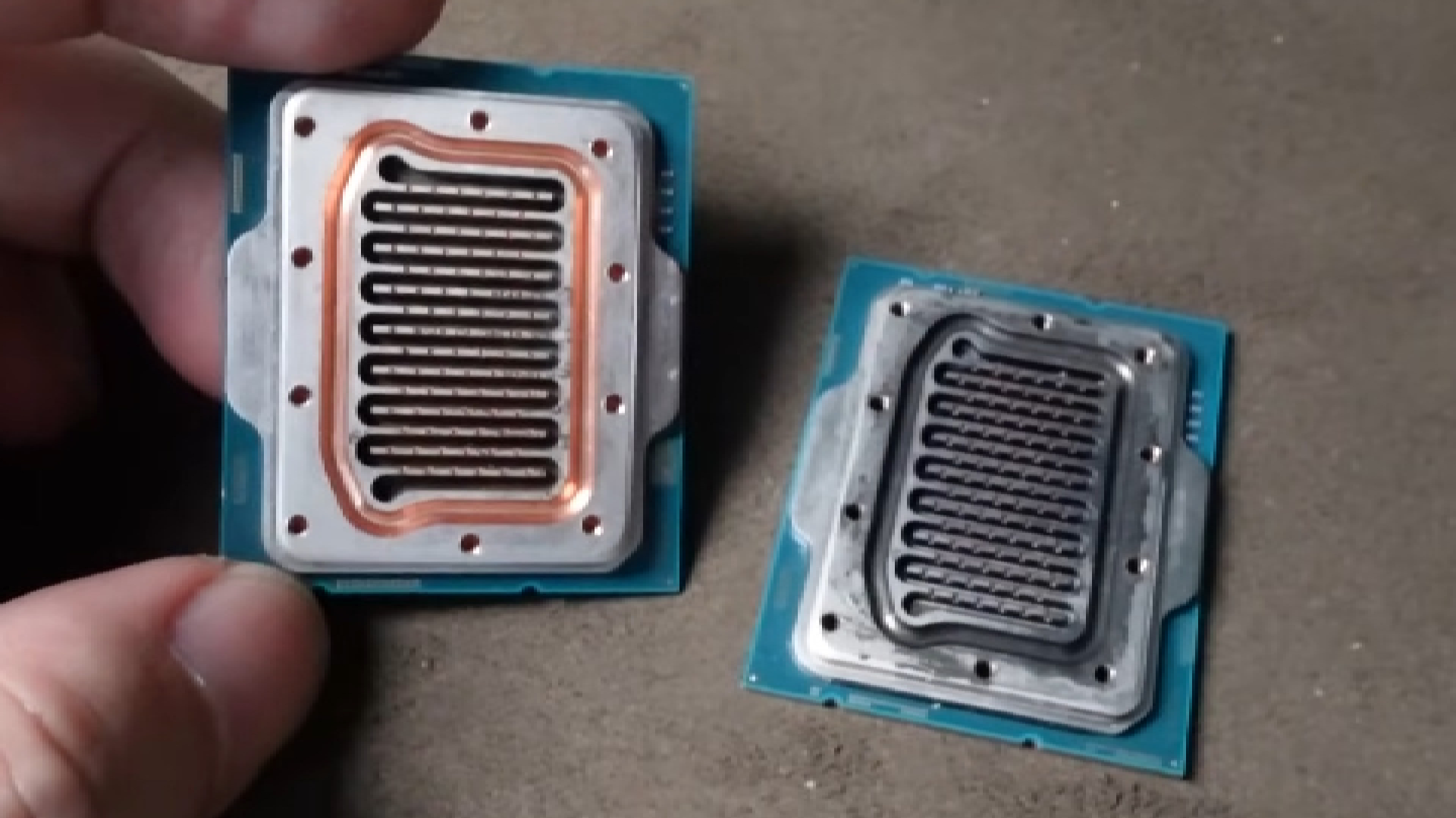 A modder has turned an Intel CPU heatspreader into a functional water block with the help of a CNC machine. And a bucket