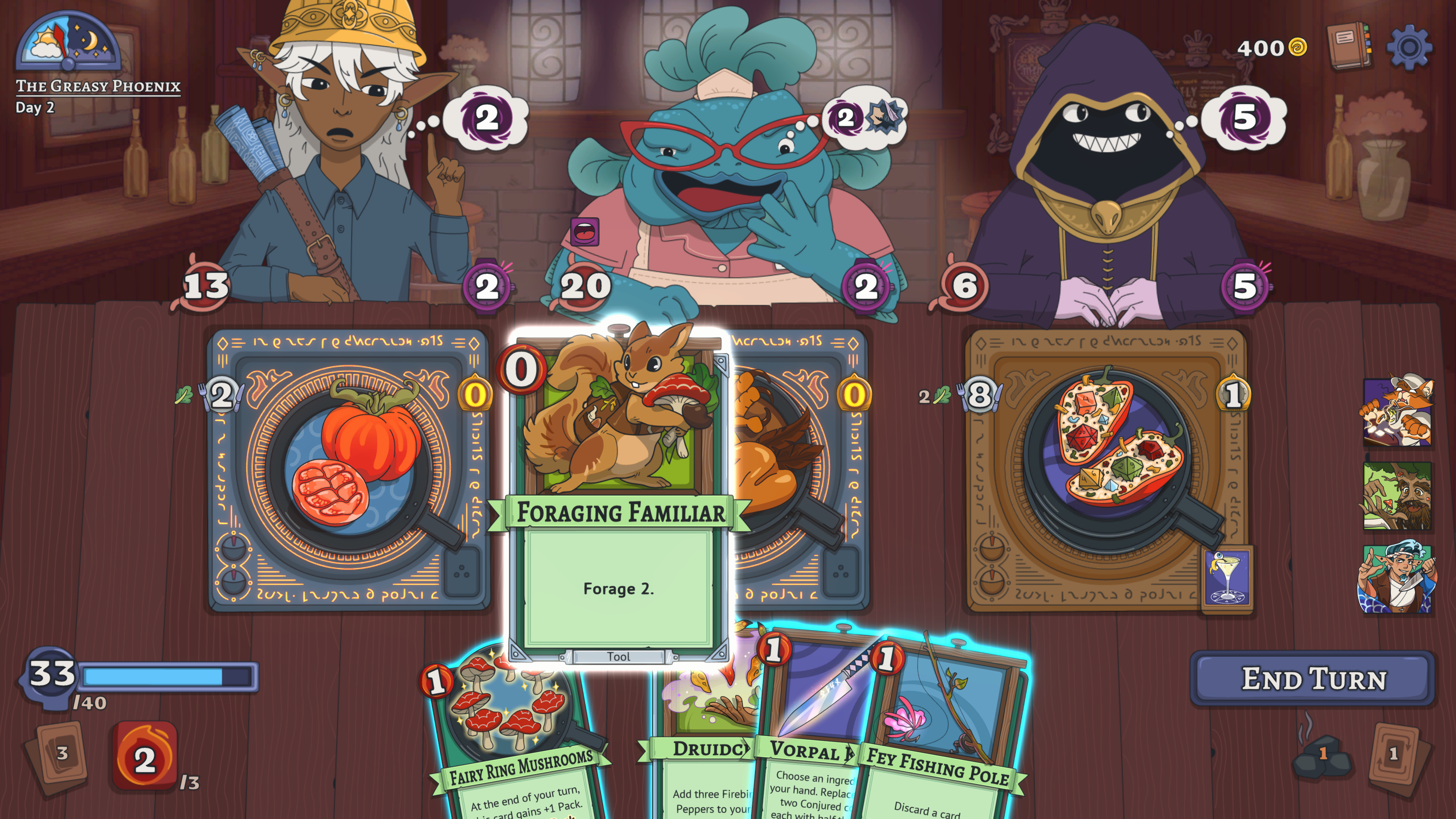 Craft magical meals to feed fantasy hordes in card-based cooking sim Arcane Eats