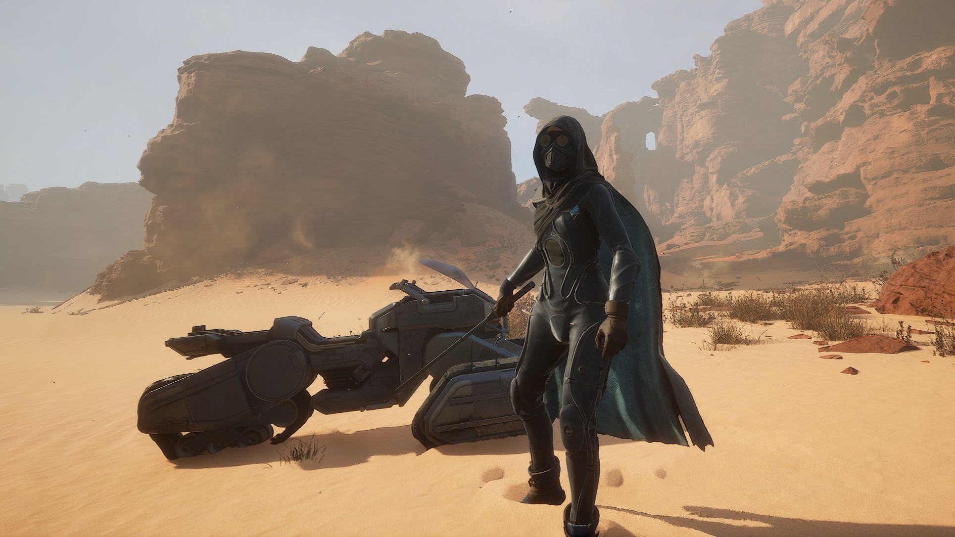 I learned the hard way that you should always park your Dune: Awakening sandbike inside a garage before you log off—unless you want a sandstorm to swallow it