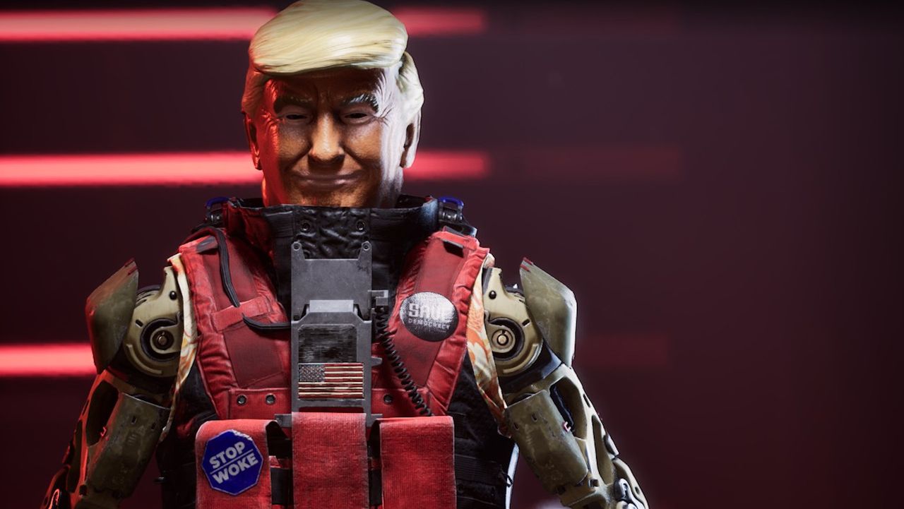 Shooter cosmetics reach a new low with Trump, Kamala, and a neckbeard keyboard warrior all available on day one of this new battle royale