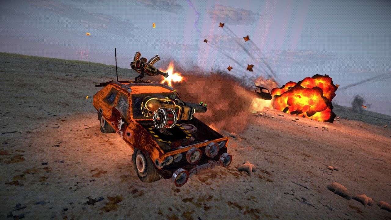 I’m a haunted Mad Max muscle car with 2 shotgun turrets in this early access vehicle combat game, and it’s just as rad as it sounds