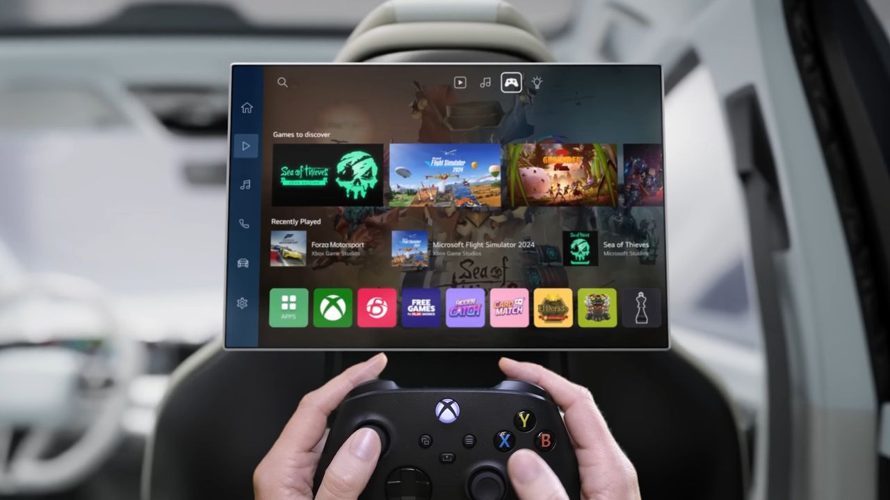 ‘This is an Xbox’, Microsoft claims over an image of a car that will soon offer cloud game streaming