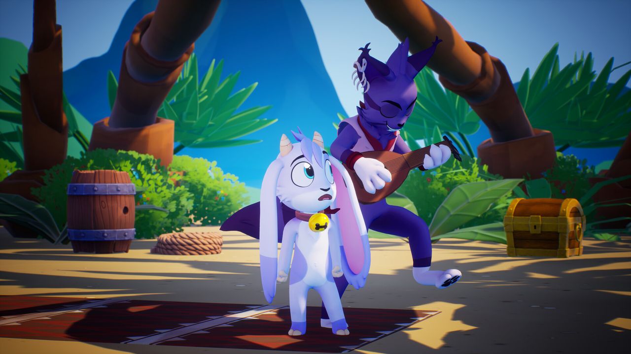 A singing axolotl and a magical bunny team up in Billie Bust Up, a retro platformer with rhythmic boss battles and witchy movement abilities