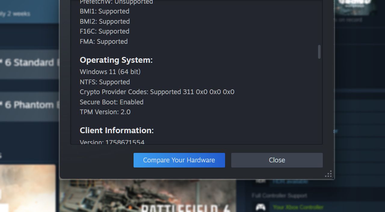 Steam now lets you check if you have Secure Boot enabled: the security feature we’re all going to have to get to grips with for Battlefield, Call of Duty and more