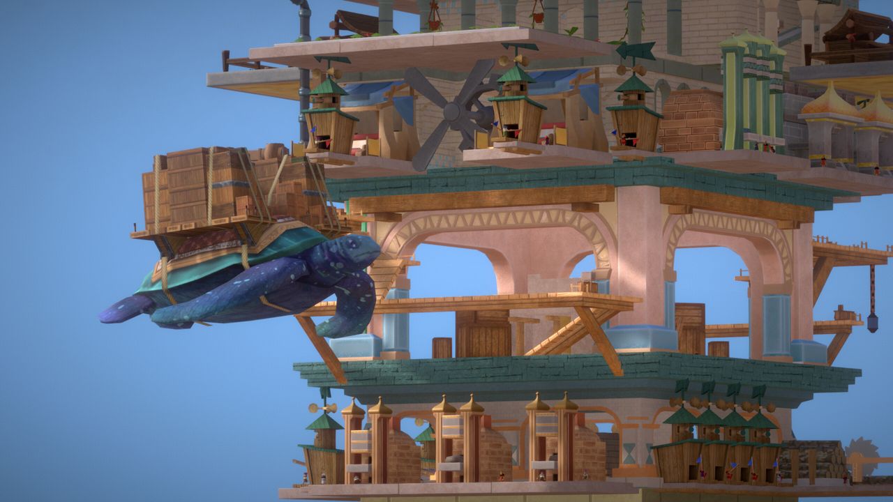 Stario: Haven Tower is yet another vertical city-builder, but this one has magic, space whales and flying delivery turtles