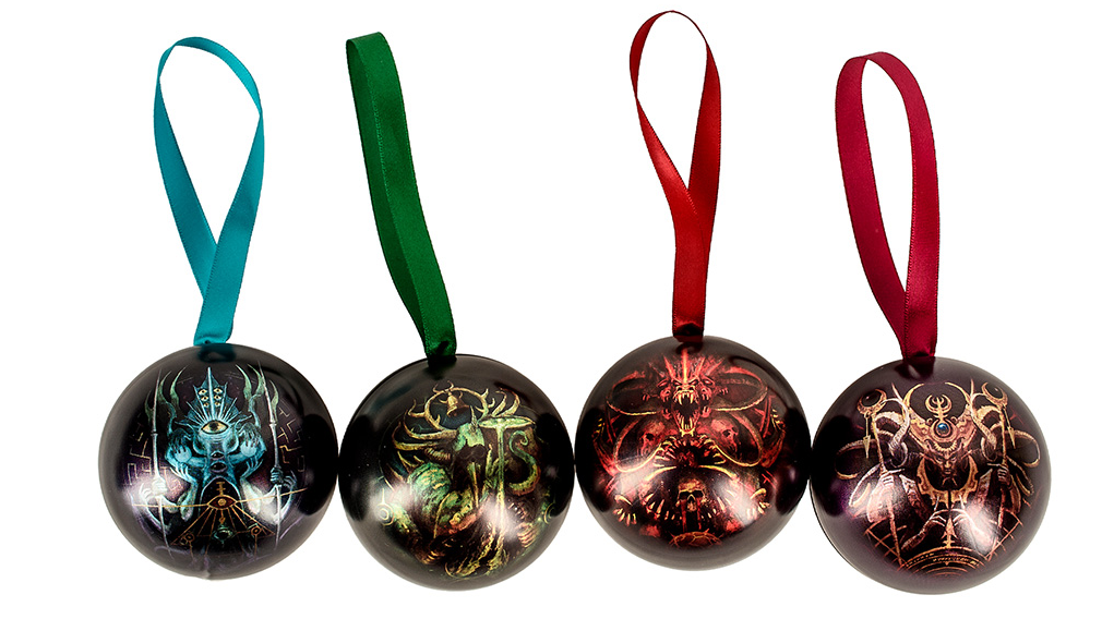 Warhammer’s ridiculous new Christmas merch lets you dedicate your tree to the Chaos gods with a set of evil baubles