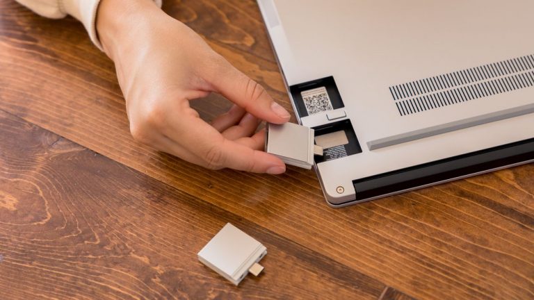 The DockFrame is a USB-C hub compatible with Framework’s modular, hot swappable kit so you always have just what you need