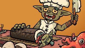 Goblin Sushi is a cooking sim about a goblin who cooks sushi for other sushi-loving goblins