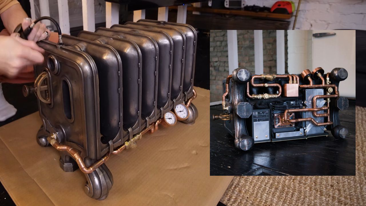 This creator extraordinaire has built a gaming PC attached to a Victorian cast-iron radiator that is fully integrated into the cooling system, and I am in complete awe