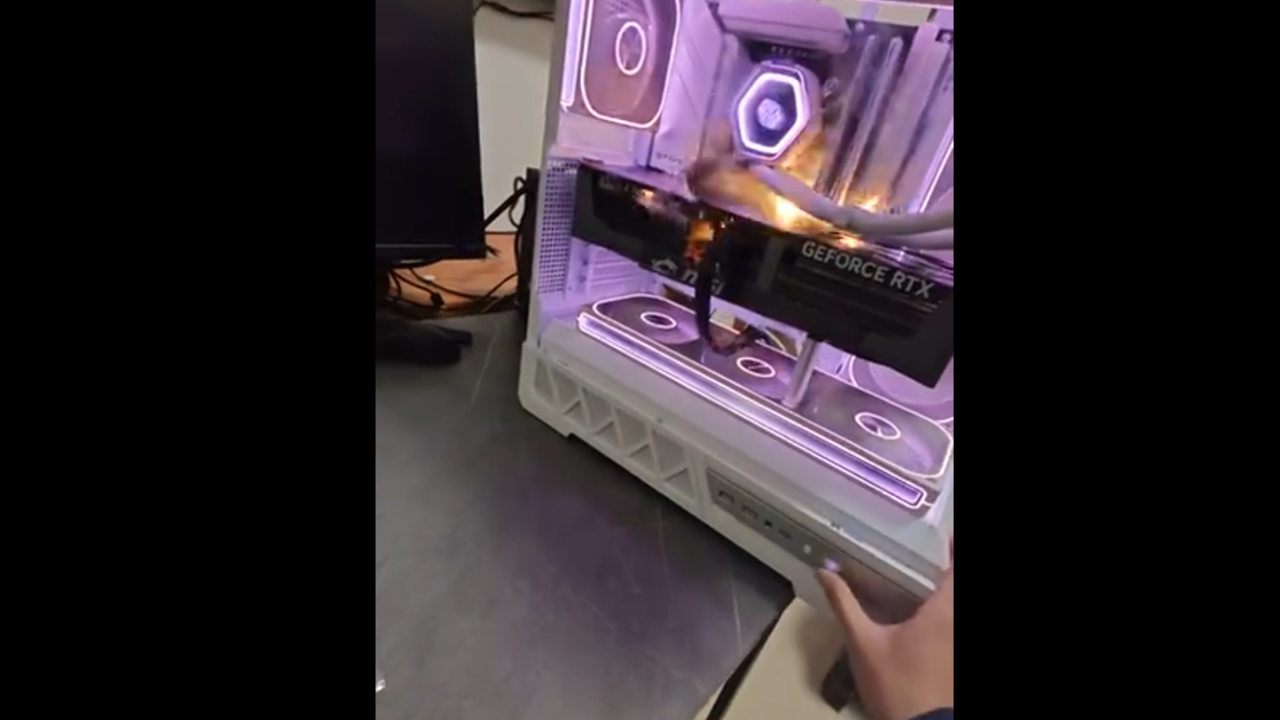 We all knew the RTX 5090 ran hot but not like this: Chinese gamer records the moment their GPU catches alight