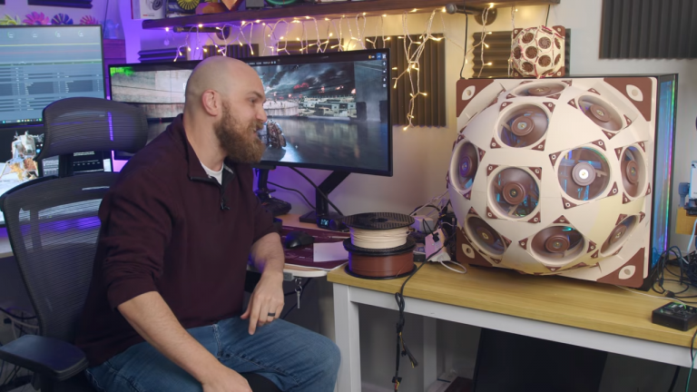 YouTuber builds PC side panel out of 15 Noctua fans and names it the ‘Superdome’, cuts temps by 20 °C