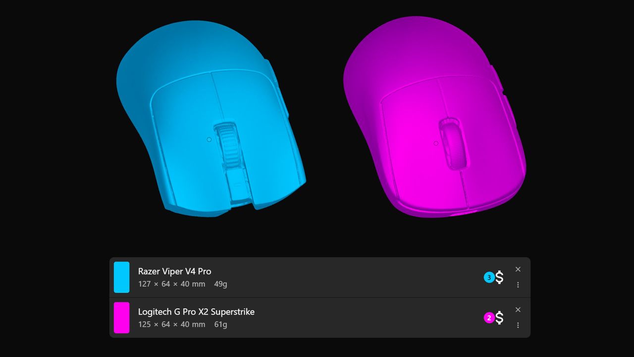 This web tool now lets you compare gaming mouse shapes in full 3D and let this mouse nerd tell you why that’s important