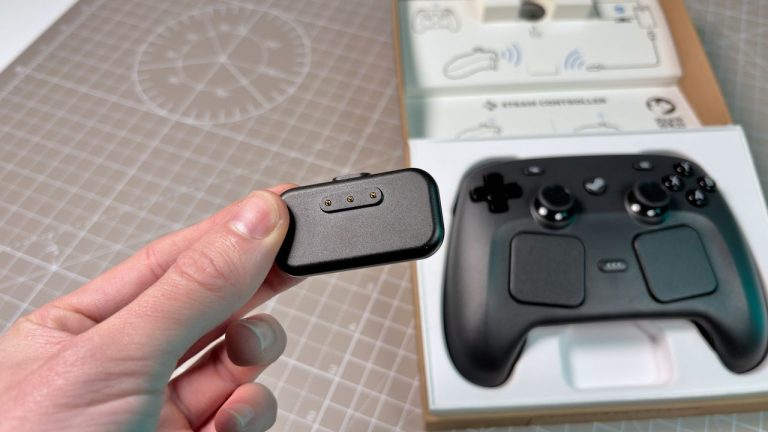 You need to know the Steam Controller’s charging puck is always live, so if you accidentally touch it with something conductive, you’re in for a shock