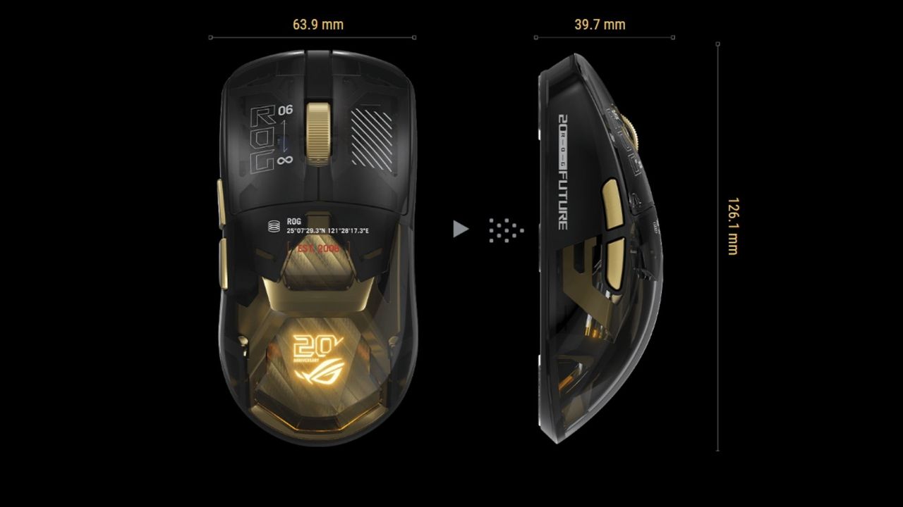 Asus has announced a gold-plated 82 g version of its Harpe II mouse with a 65K DPI, but price rumours make me think it’s way out of my budget