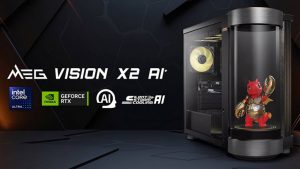 MSI announces the MEG Vision X2 AI Plus, a gaming desktop with an AI agent and a ‘cylindrical display interface’ built in