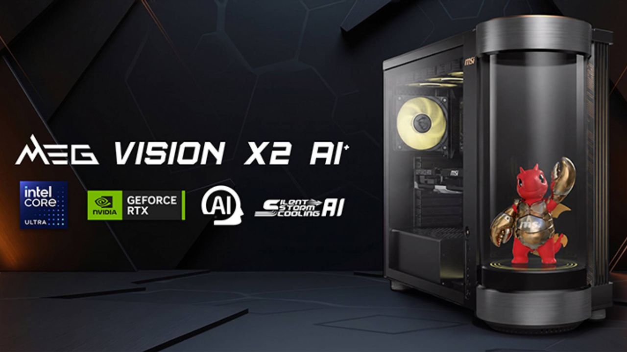 MSI announces the MEG Vision X2 AI Plus, a gaming desktop with an AI agent and a ‘cylindrical display interface’ built in
