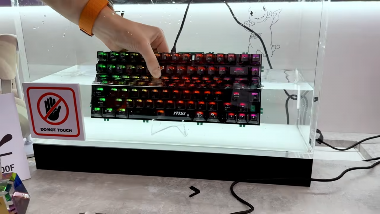 MSI’s new Strike Alloy has almost every gaming keyboard buzzword thrown at it, with TMR, 8k, and rapid trigger, and you can even use it underwater